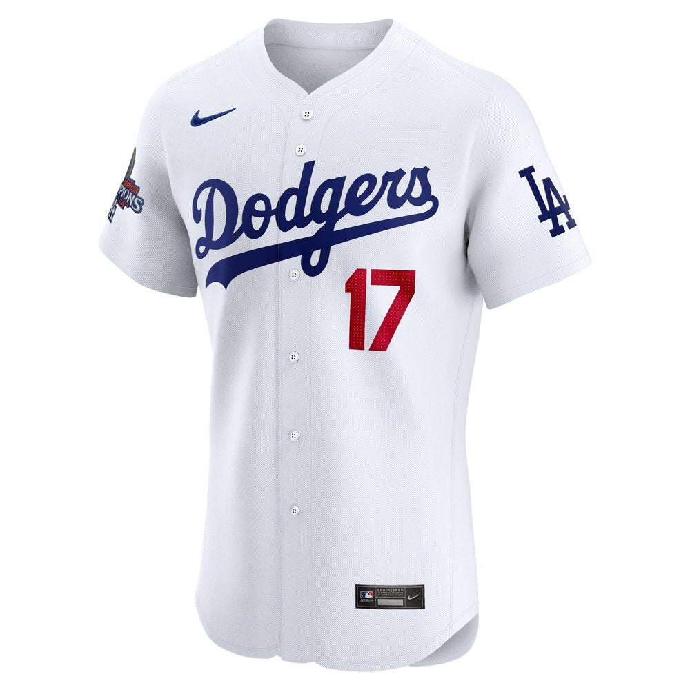 Men's Los Angeles Dodgers Shohei Ohtani Nike White 2024 World Series Champions Home Elite Player Jersey