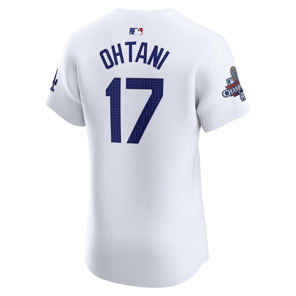 Men's Los Angeles Dodgers Shohei Ohtani Nike White 2024 World Series Champions Home Elite Player Jersey
